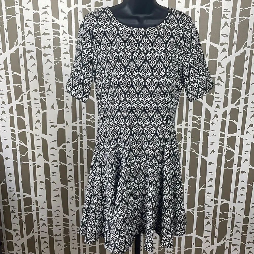 NEW Graphic Printed Fit & Flare Dress sz 10